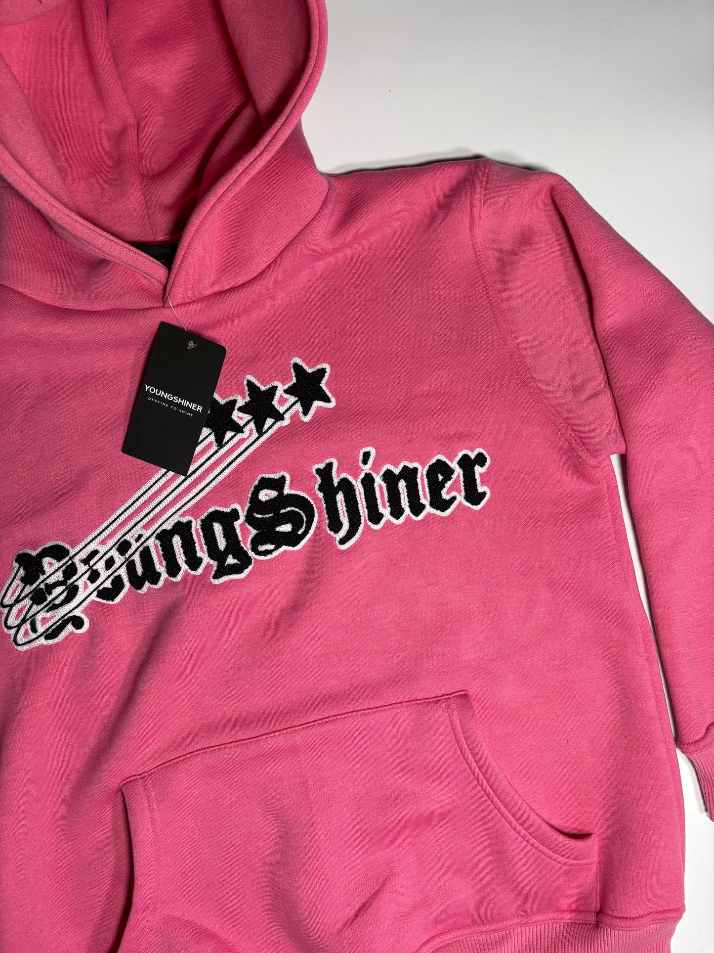 Pink chenille hoodie